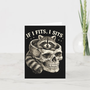 Carte Si ça rentre ça reste Crâne de raton laveur Humour
