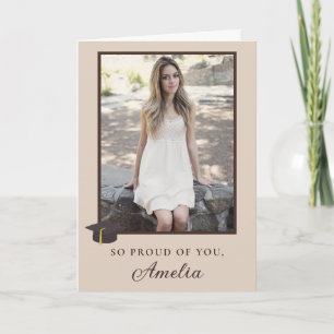 Carte Si fière de vous Photo élégante Graduation
