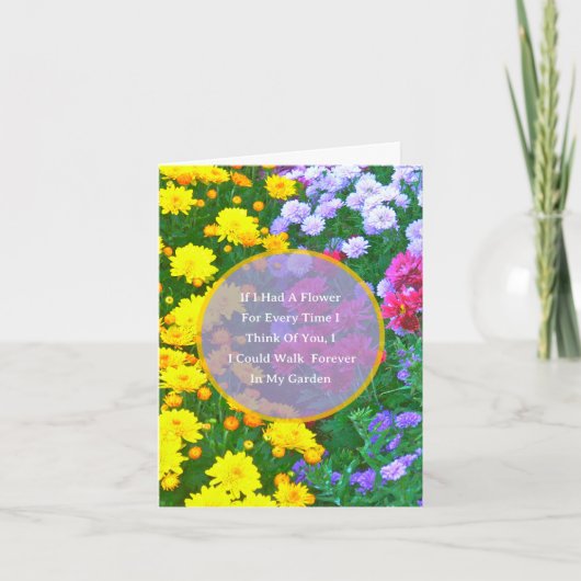 Carte Si J'Avais Une Fleur À Chaque Fois Que Je Pense À  (Devant)
