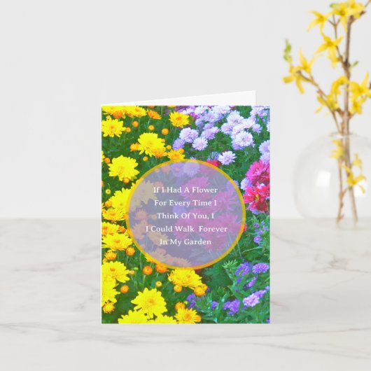 Carte Si J'Avais Une Fleur À Chaque Fois Que Je Pense À  (Fleur jaune)