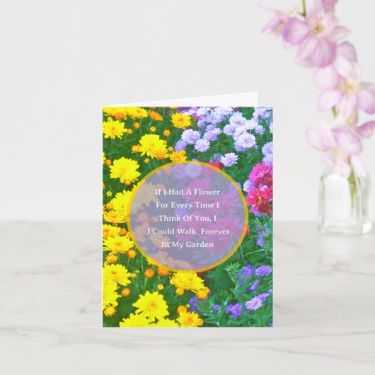 Carte Si J'Avais Une Fleur À Chaque Fois Que Je Pense À (Orchidée)