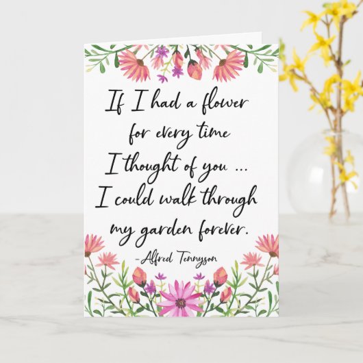 Carte Si j'avais une fleur en pensant à vous (Fleur jaune)