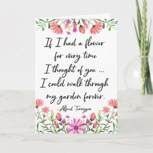 Carte Si j'avais une fleur en pensant à vous