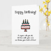 Carte Si Quelqu'Un Vous Appelle Anniversaire, Amusant (Fleur jaune)