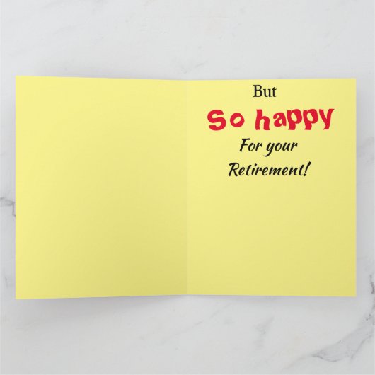 Carte Si triste ! Grande retraite du groupe Funny Girl (Intérieur)