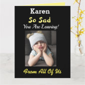 Carte Si triste ! Grande retraite du groupe Funny Girl (Fleur jaune)