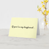 Carte Si tu es mon petit ami... (Fleur jaune)