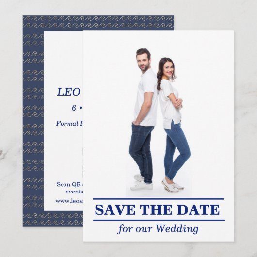 Carte 'Si vous aimez naviguer, sauvegardez la date (Devant / Derrière)