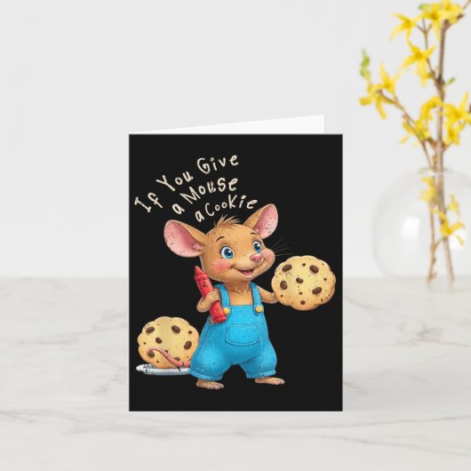 Carte Si Vous Donnez Une Souris Un Cookie Enfants (Fleur jaune)