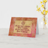 Carte SI VOUS NE CHANGEZ PAS Sober Sobriety Recovery (Fleur jaune)