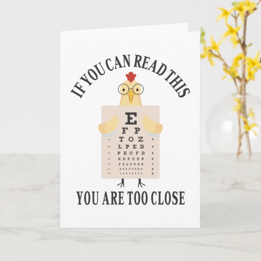 Carte Si vous pouvez lire ceci, vous êtes trop près (Fleur jaune)