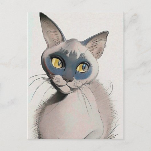 Carte Siamese Cat Art (Devant)