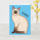 Carte Siamese cat cartoon (Fleur jaune)