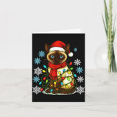 Carte Siamese Cat Cute Cat Lover Cat Xmas Holiday Santa  (Devant)