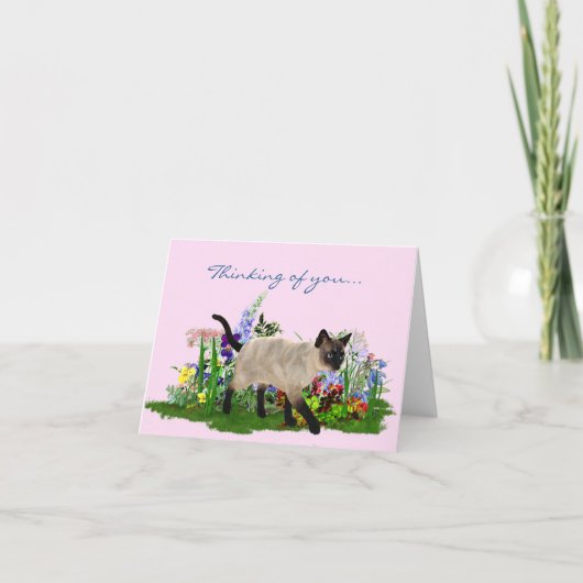 Carte Siamese Cat Note Card (Devant)
