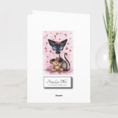 Carte Siamese Cat Valentine's Day Card (Dos)