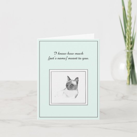 Carte Siamese Chat Sympathy Card (Devant)