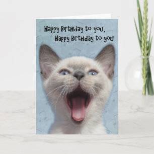 Carte siamoise de chaton de joyeux anniversaire