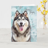 Carte Siberian Husky Dog Botanical Blooms Get Well (Fleur jaune)