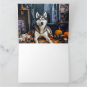 Carte Sibérie Husky Citrouille Halloween effrayant (Intérieur)