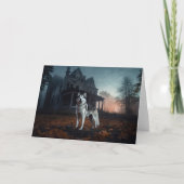 Carte Sibérie Husky Halloween effraie (Devant)