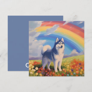 Carte Sibérie Husky Rainbow Memorial Nom personnalisé du