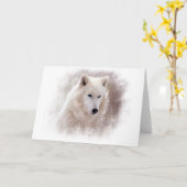 CARTE SIBÉRIEN BLANC HUSKY. (Fleur jaune)