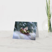 Carte Sibérien Husky neige de Noël hiver (Devant)