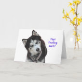 Carte Sibérien Husky S'en tirer bien (Fleur jaune)