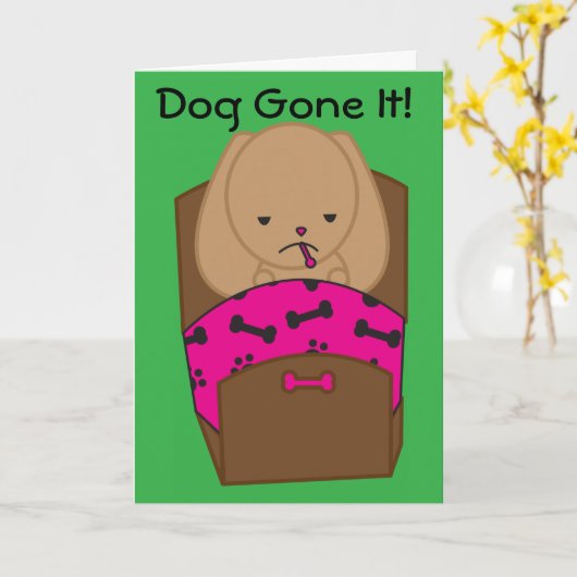 Carte Sick Dog Get Well Card (Fleur jaune)