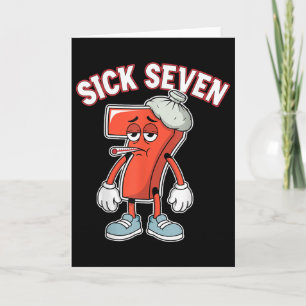 Carte Sick Seven 67 Mème Six Sept Amusant Jeu de Mots 