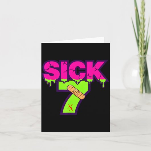 Carte Sick Seven Meme Tee Six Seven Fun Wordplay Drip  (Devant)