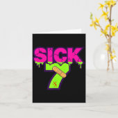 Carte Sick Seven Meme Tee Six Seven Fun Wordplay Drip  (Fleur jaune)