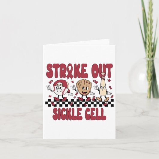 Carte Sickle Cell Support Squad Baseball Strike Out Sick (Devant)