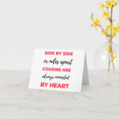 Carte Side By Side Or Miles Apart Cousins Are Always 2 (Fleur jaune)