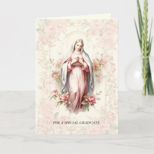 Carte Siège de Notre-Dame de la Sagesse Rose Floral (Devant)