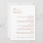 Carte SIENNA Mariage Diner Menu 5x7 (Devant)