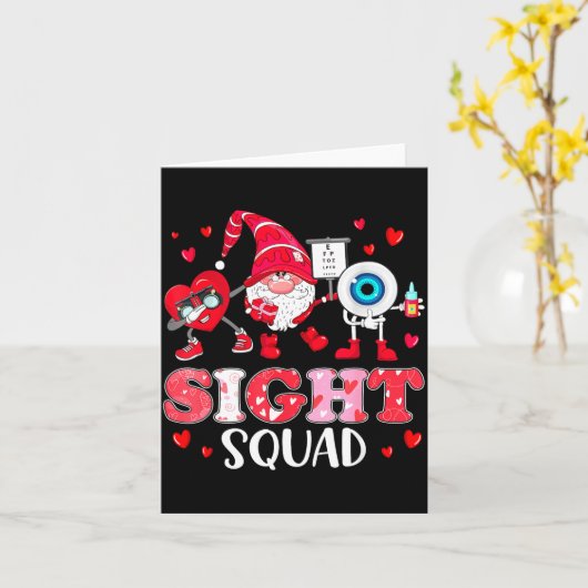 Carte Sight Squad Optician Optometrist Dabbing Heart Val (Fleur jaune)