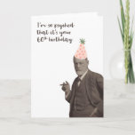Carte Sigmund Freud Funny<br><div class="desc">Sigmund Freud is psyched for a 60e anniversaire. Funny Freud-centric design for anyone who enjoys psychology.</div>