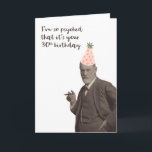 Carte Sigmund Freud Funny 30e anniversaire<br><div class="desc">Sigmund Freud est excité pour un 30ème anniversaire. Amusant design centré sur Freud pour toute personne intéressée par la psychologie.</div>