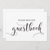 Carte Signal Mariage Calligraphy Guestbook (Devant / Derrière)