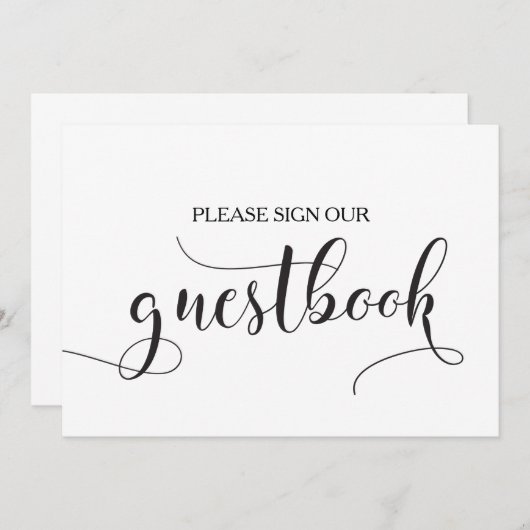 Carte Signal Mariage Calligraphy Guestbook (Devant / Derrière)