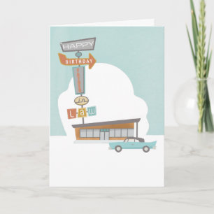 Carte Signal rétro Belle-Père Anniversaire