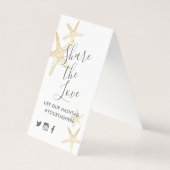 Carte Signale Gold Starfish Beach Wedding (Back)