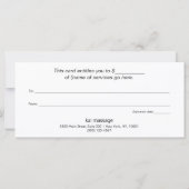 Carte Signature Script Salon Spa Certificat cadeau (Dos)