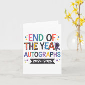 Carte Signatures de fin d'année 2025-2026 Dernier jour d (Fleur jaune)