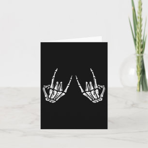 Carte SIGNE À MAIN Rocker Rock Squelette Retro Halloween