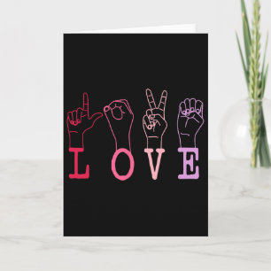 Carte Signe Ancien de la Saint-Valentin Langue des Signe