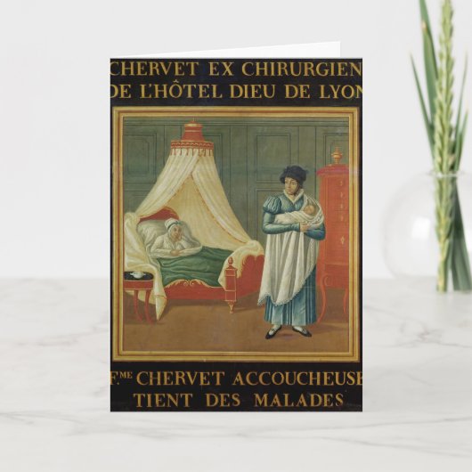 Carte Signe annonçant les services d'une sage-femme (Devant)