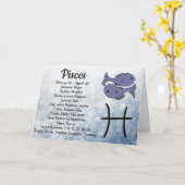 Carte Signe astrologique de Poissons de joyeux (Fleur jaune)